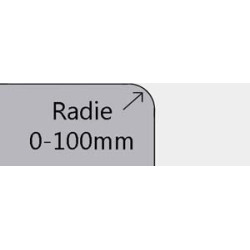 Välj:  -  Rundade hörn upp till 100mm radie   -  Ange antal stycken: 
